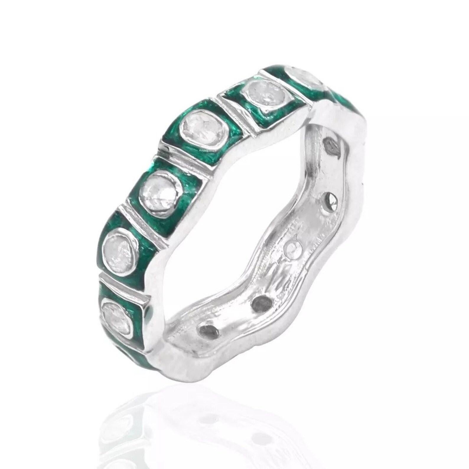 Early Victorian Natural Diamond polki Band  polki Ring For Sale