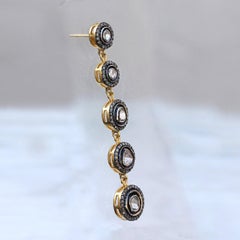 Natural Diamond Polki Earring 925 Sterling Silver Minimalist Jewelry Gift 1 pair