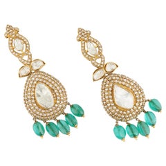 Natural diamond polki earring in 18k gold