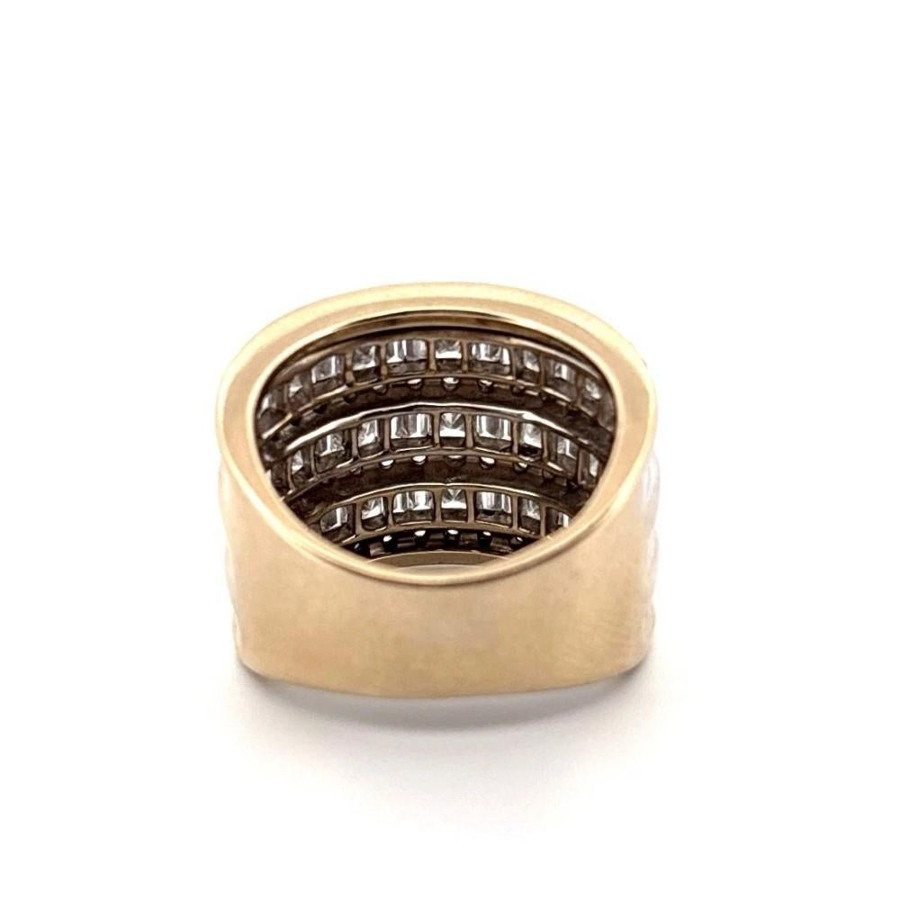 Women's Natural Diamond Princess, Baguette, Round 3.5CTW 14K White VS F-G Wide Band Ring For Sale