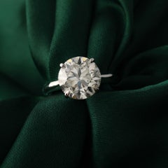 Natural 5.02 Carat SI/H Round Cut Solitaire Diamond Proposal Ring 18k White Gold