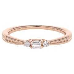 Natural Diamond Ring 0.11 Carats 18 Karat Rose Gold Engagement Ring 