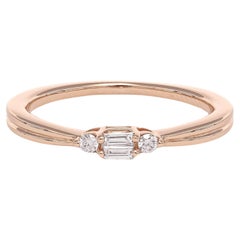 Natural Diamond Ring 0.12 Carats 18 Karat Rose Gold Engagement Ring