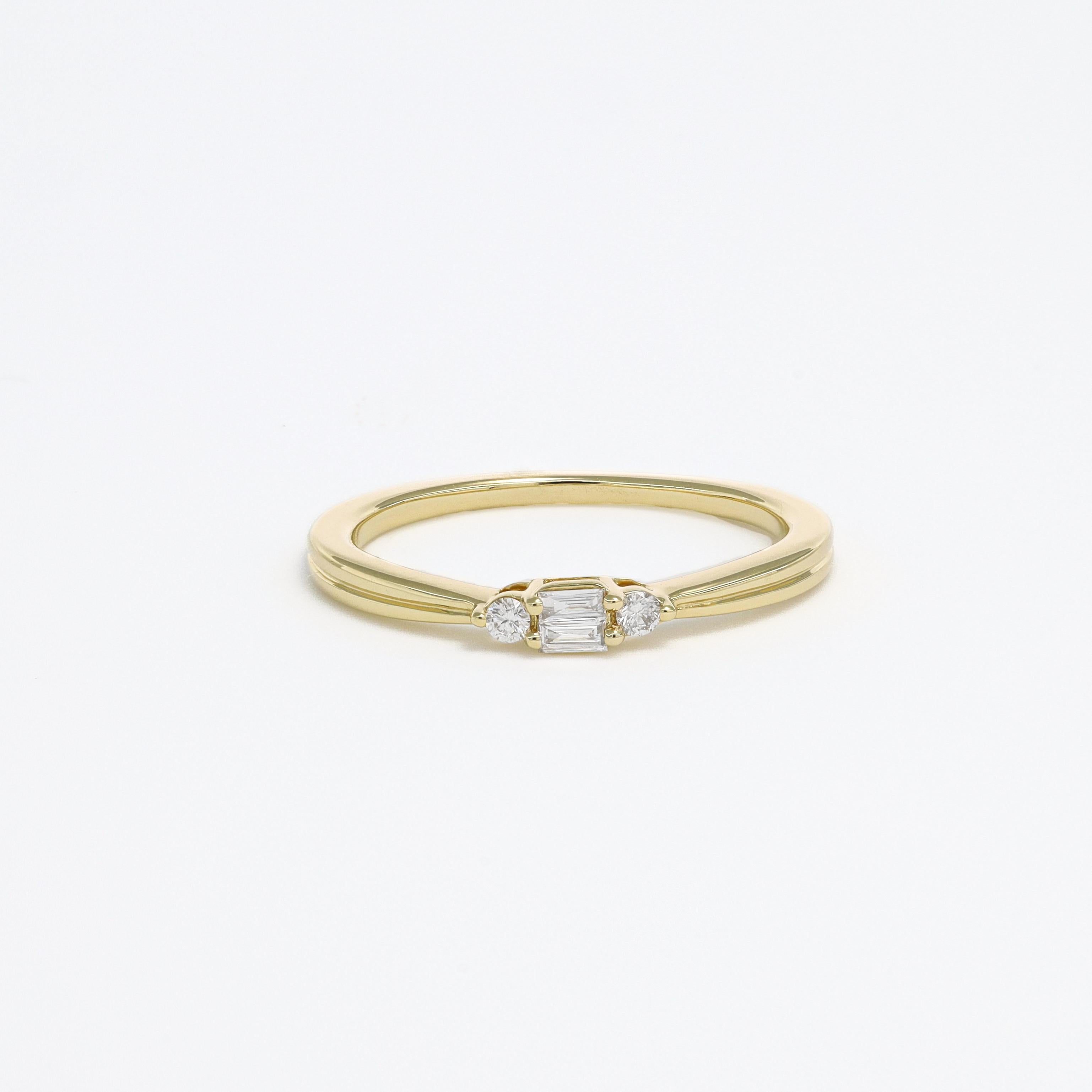 Verlobungsring mit natürlichem Diamantring 0,12 Karat 18 Karat Weißgold im Angebot 4