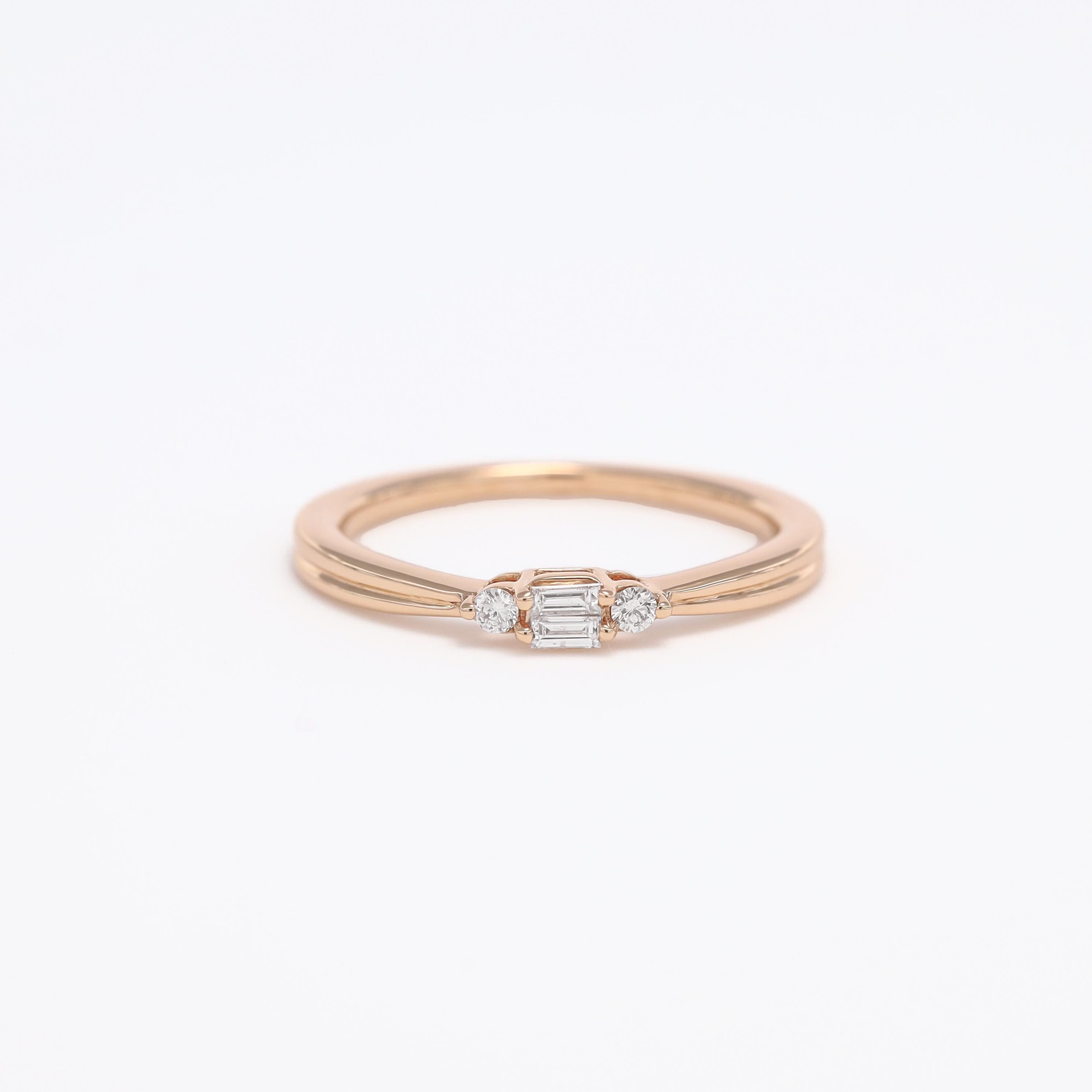 Verlobungsring mit natürlichem Diamantring 0,12 Karat 18 Karat Weißgold im Angebot 3