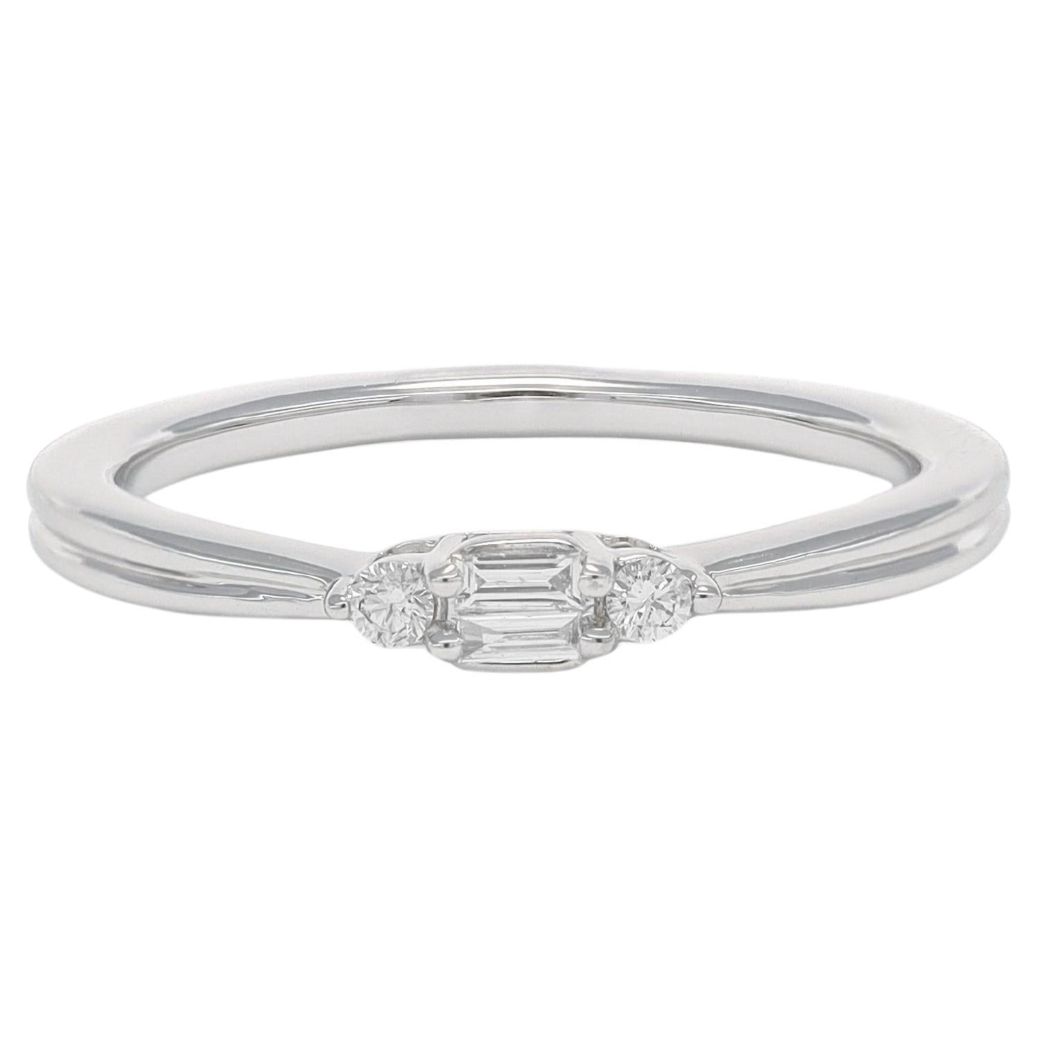 Verlobungsring mit natürlichem Diamantring 0,12 Karat 18 Karat Weißgold