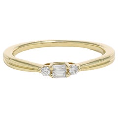 Bague de fiançailles en or jaune 18 carats avec diamant naturel 0,12 carat