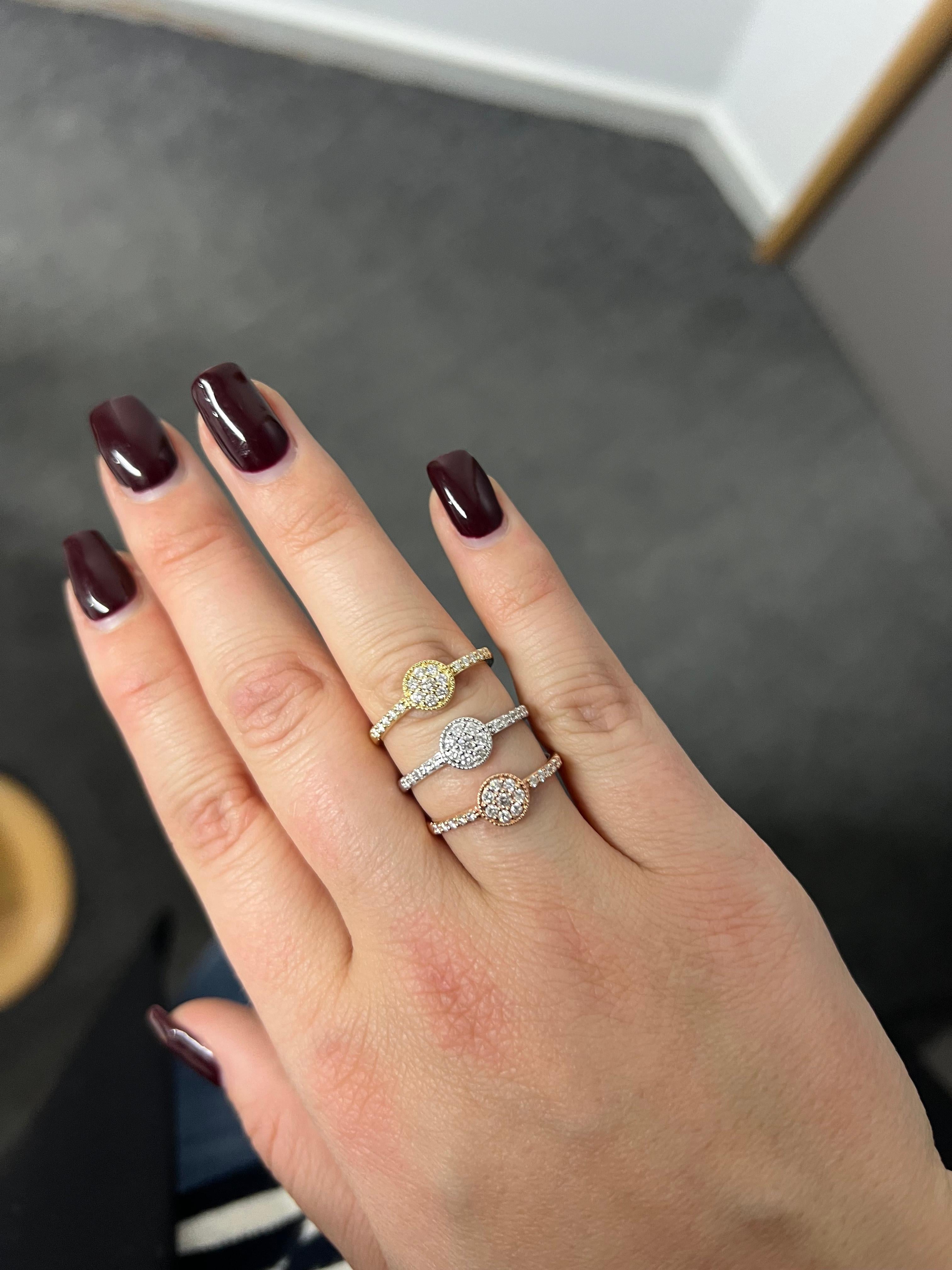 Natural Diamond Ring 0.25 carats 18 Karat Rose Gold Engagement Ring  For Sale 11