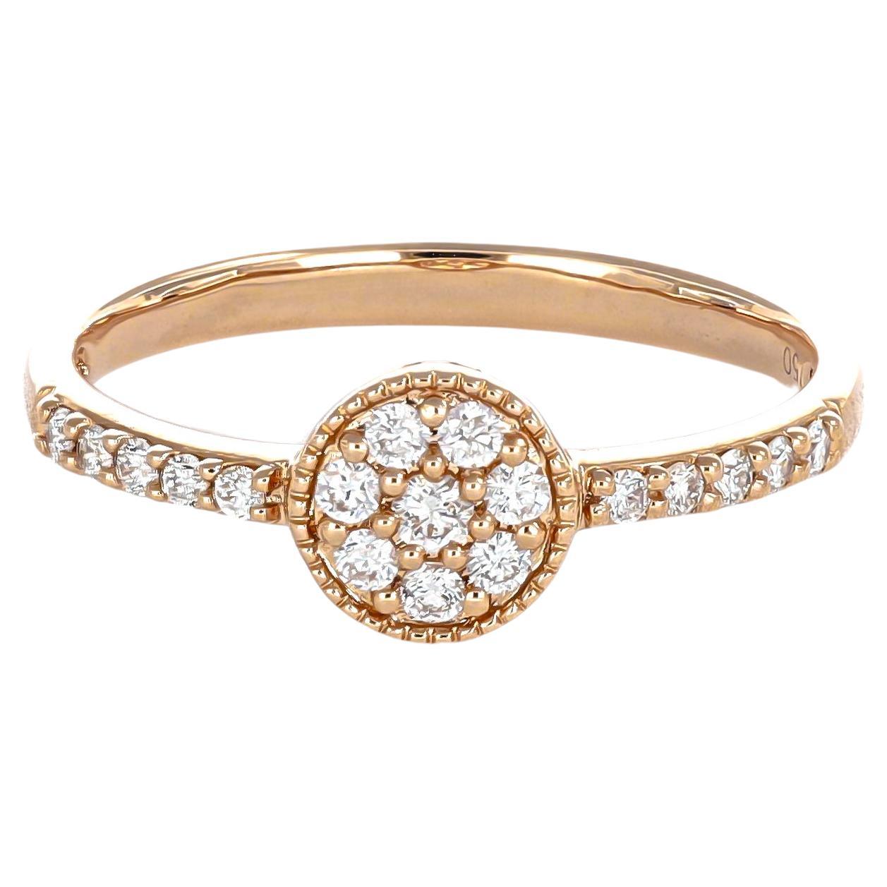 Natural Diamond Ring 0.25 carats 18 Karat Rose Gold Engagement Ring  For Sale