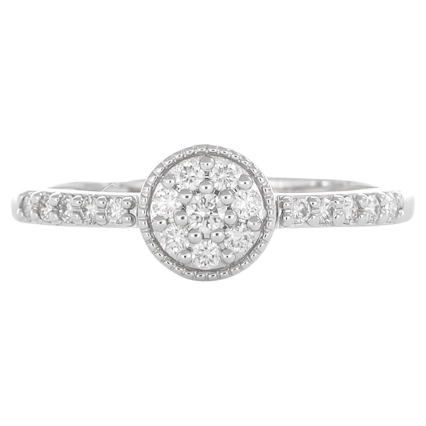 Bague de fiançailles en or blanc 18 carats avec diamant naturel de 0,27 carat 