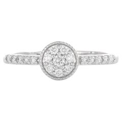 Natural Diamond Ring 0.27 carats 18 Karat White Gold Engagement Ring 