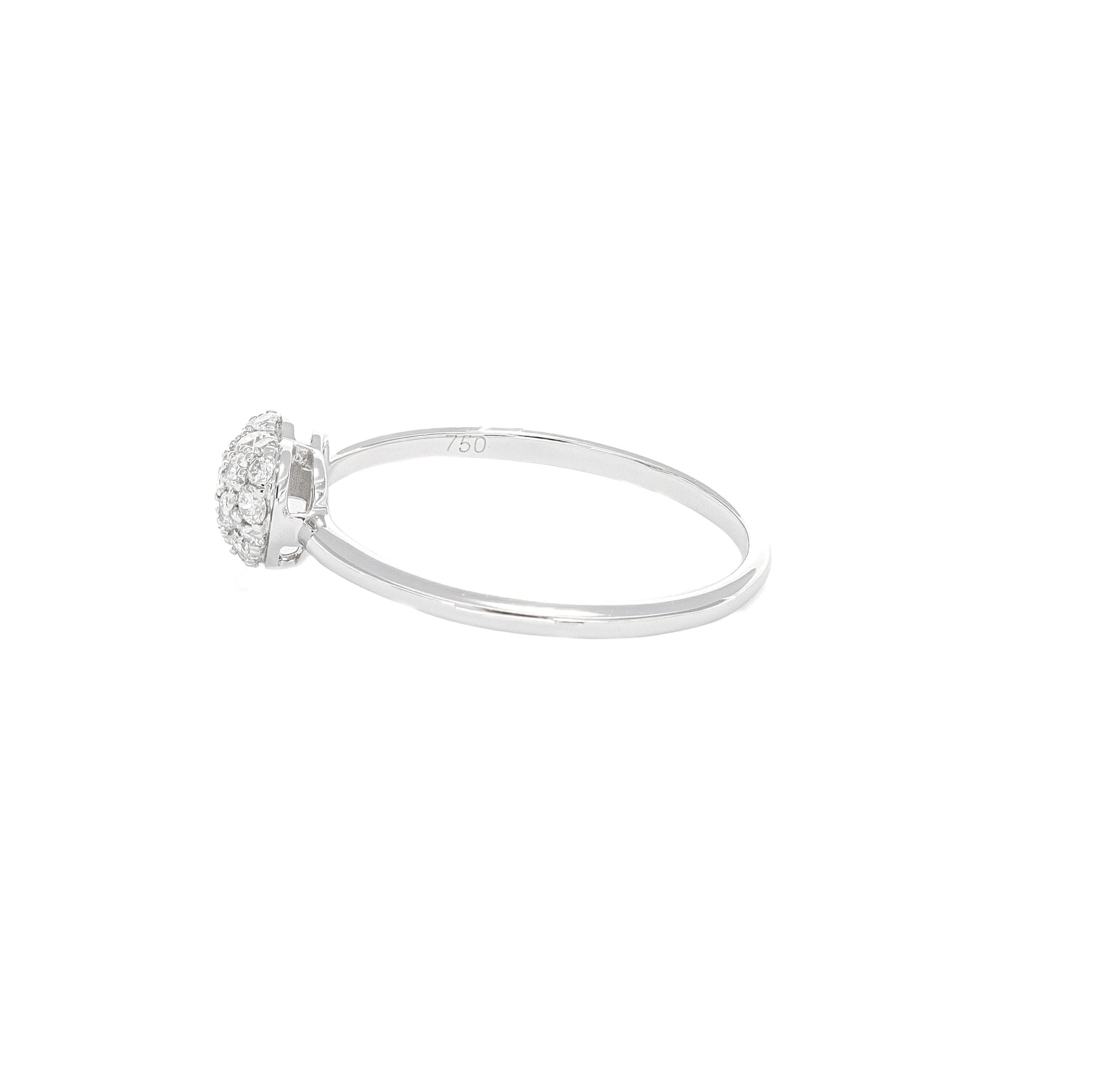 Round Cut Natural Diamond Ring 0.30 Carats 18 Karat Rose Gold Engagement Ring  For Sale