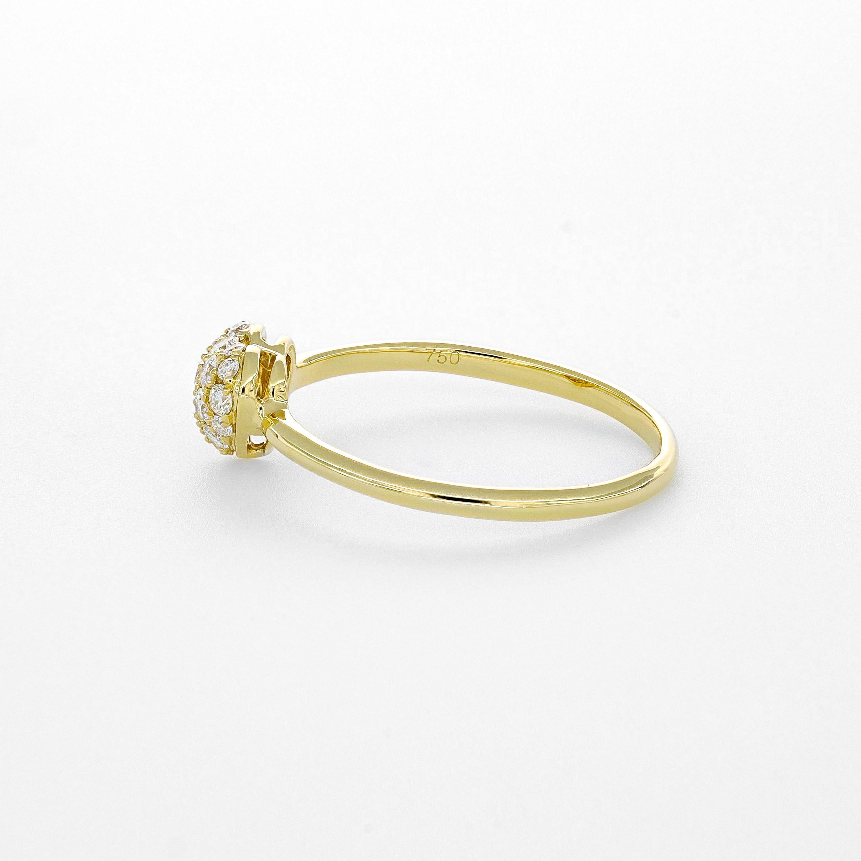 Natural Diamond Ring 0.30 Carats 18 Karat Rose Gold Engagement Ring  For Sale 3