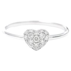 Natural Diamond Ring 0.30 Carats 18 Karat White Gold Engagement Ring 