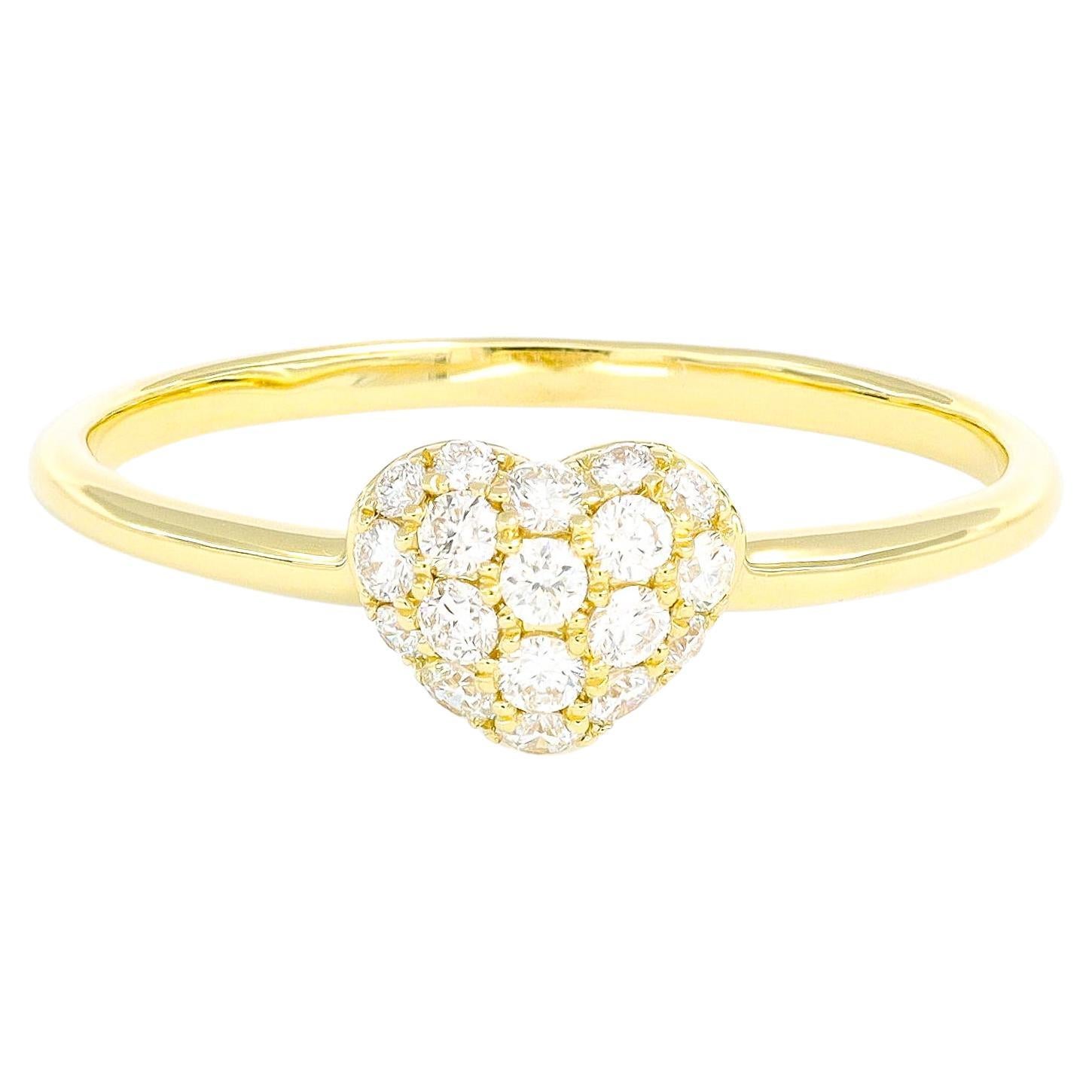 Natural Diamond Ring 0.30 Carats 18 Karat Yellow Gold Engagement Ring 