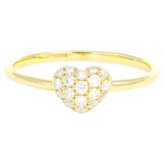 Used Natural Diamond Ring 0.30 Carats 18 Karat Yellow Gold Engagement Ring 