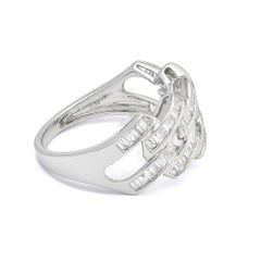 Natural Diamond Ring 0.60 cts 18 Karat White Gold Statement Ring