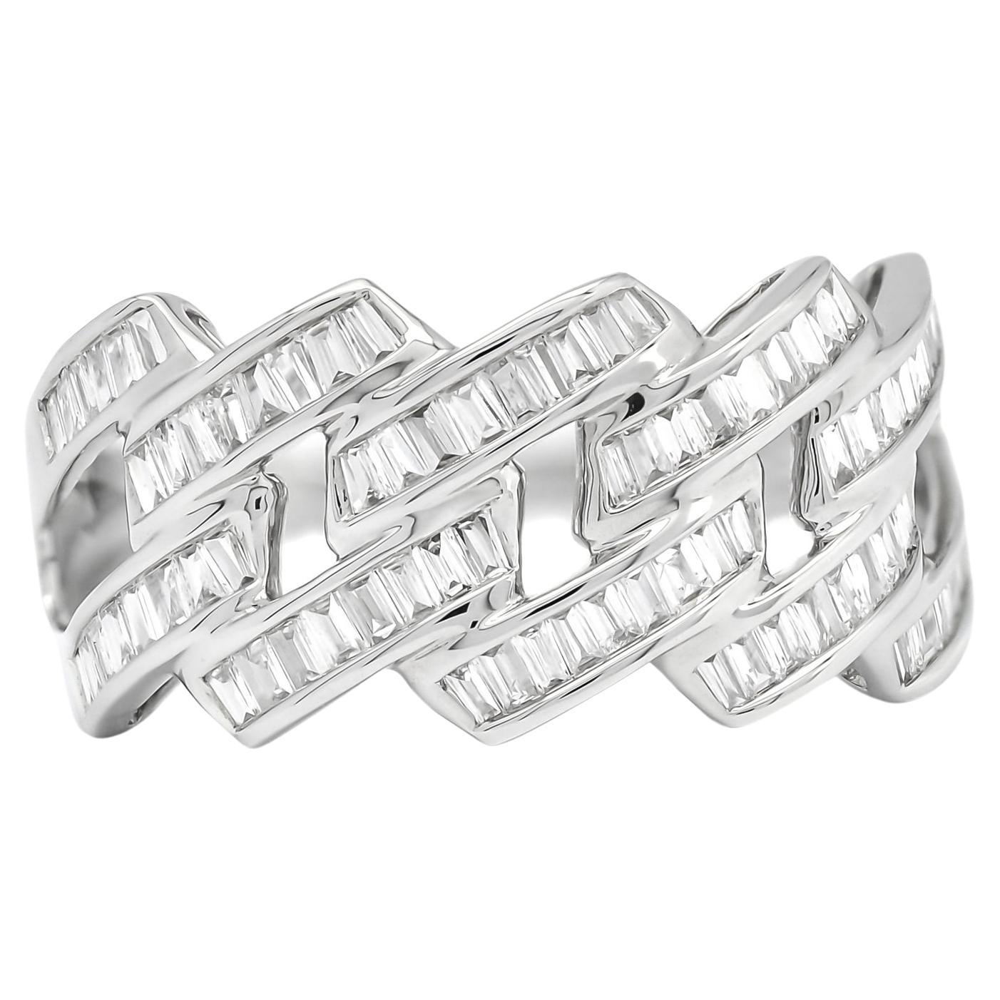 Natural Diamond Ring 0.60 cts 18 Karat White Gold Statement Ring For Sale