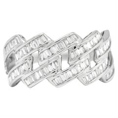 Natural Diamond Ring 0.60 cts 18 Karat White Gold Statement Ring 