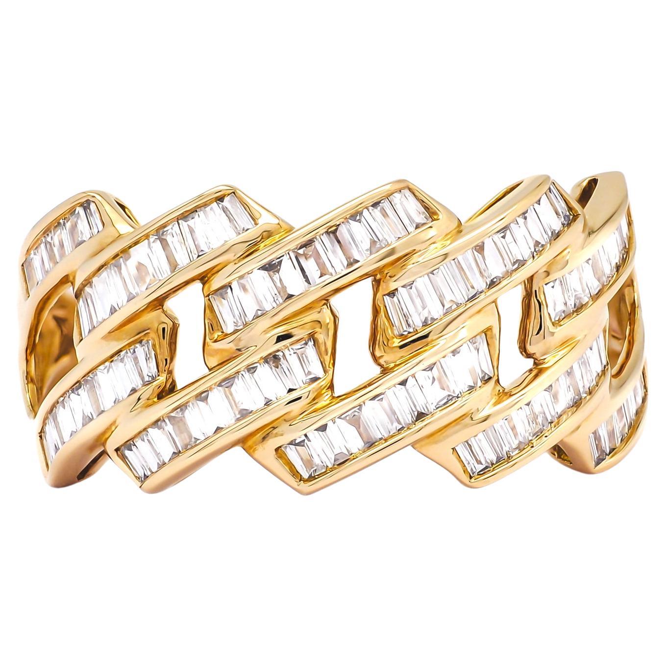 Natural Diamond Ring 0.60 cts 18 Karat Yellow Gold Statement Ring  For Sale