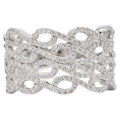 Natürlicher Diamantring 0,82 ct 18 Karat Weißgold Designer-Cocktailring