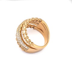 Natural Diamond Ring 0.83 CT 18KT Yellow Gold Baguette Designer Eternity Band