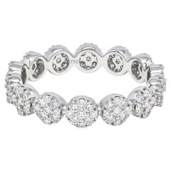 Anello con diamante naturale da 1,25 carati in oro bianco 18 carati Anello di eternità