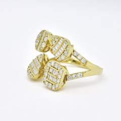 Natural Diamond Ring 1.26 cts 18 Karat Yellow Gold High Fashion Statement Ring