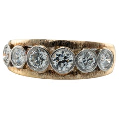Natural Diamond Ring 14K Gold Band .76 carat Vintage Wedding Anniversary 