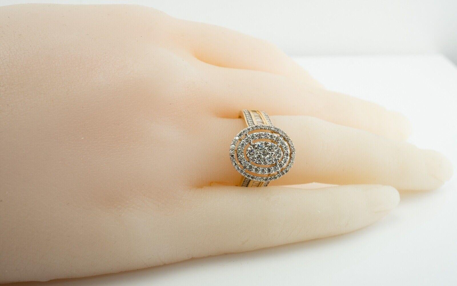 Natürlicher Diamantring 14K Gold Cluster gestempelt HDS im Angebot 5
