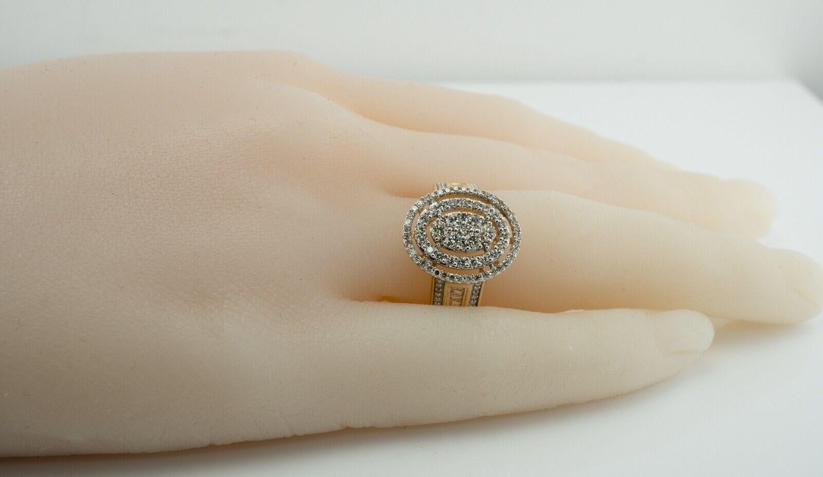 Natürlicher Diamantring 14K Gold Cluster gestempelt HDS Damen im Angebot