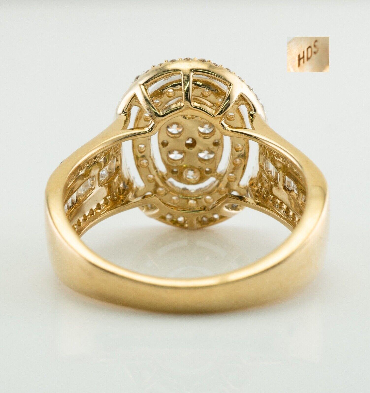 Natürlicher Diamantring 14K Gold Cluster gestempelt HDS im Angebot 1