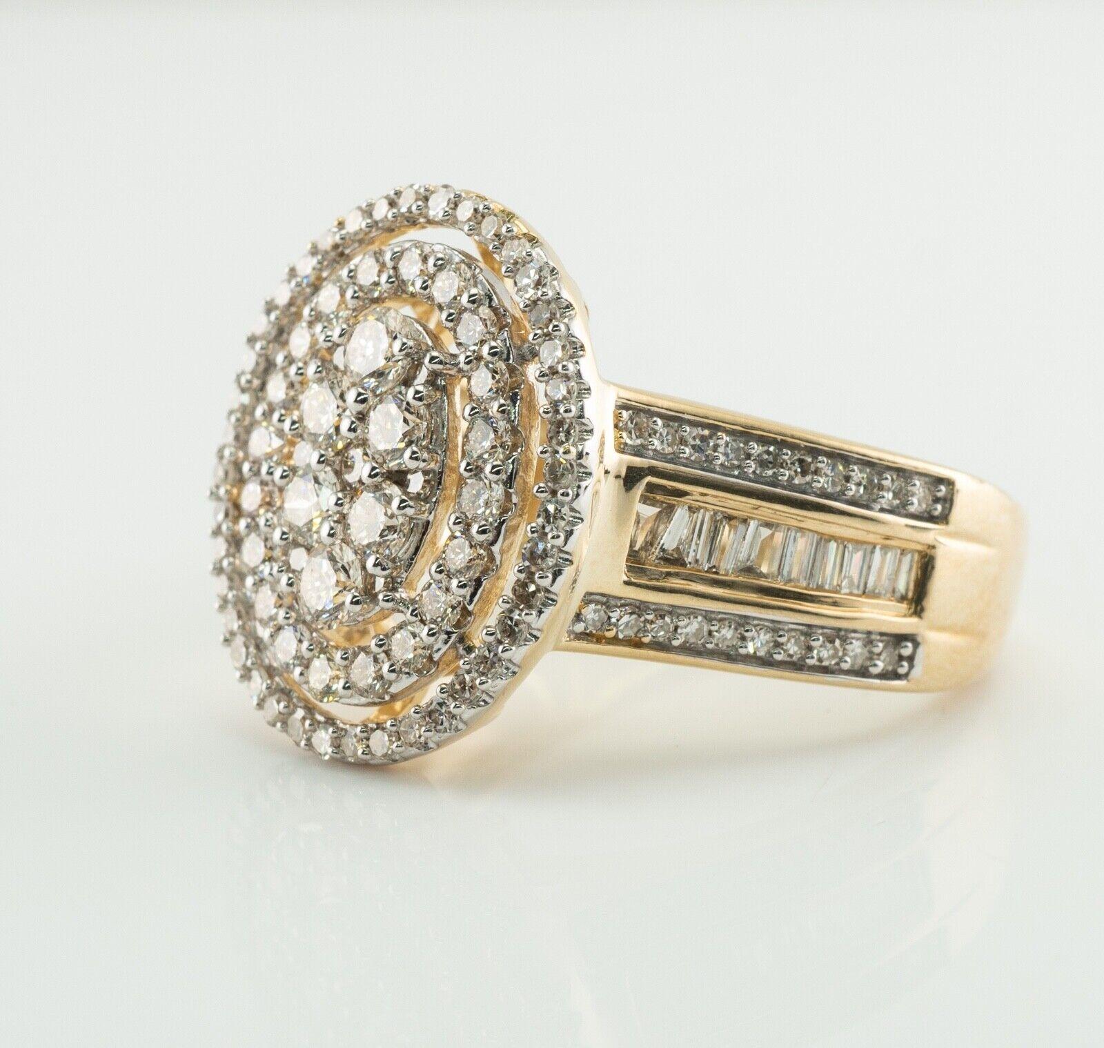 Natural Diamond Ring 14K Gold Cluster Hallmarked HDS