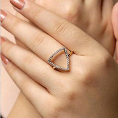 Dazzling 0.33ct Trilliant-Cut Diamond Ring in 14K Yellow Gold, India
