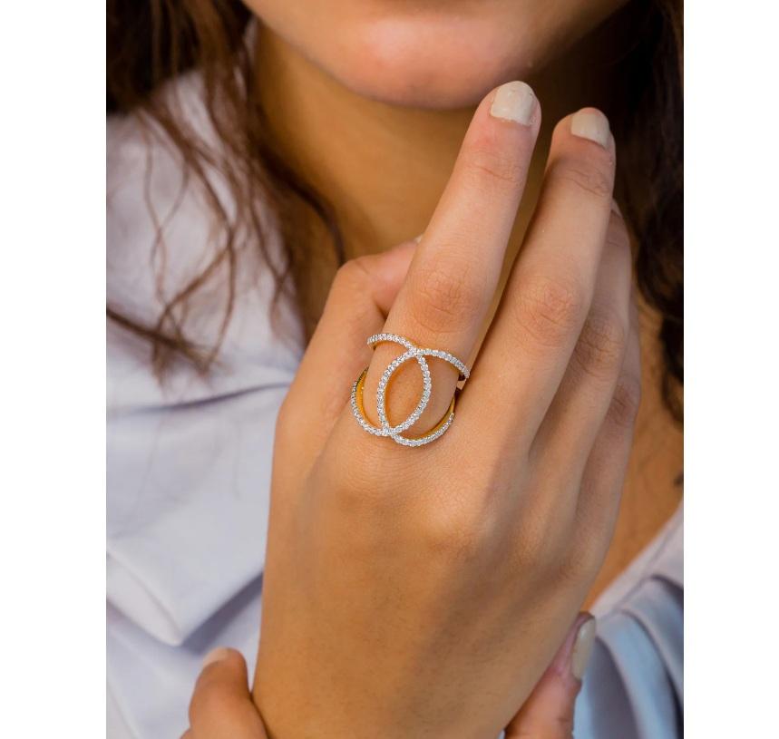 Taille Asscher Bague en diamant naturel or 14K en vente