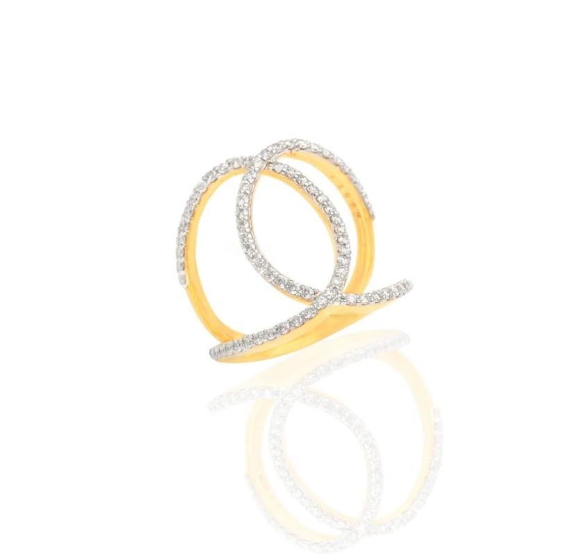 Bague en diamant naturel or 14K Neuf - En vente à jaipur, IN