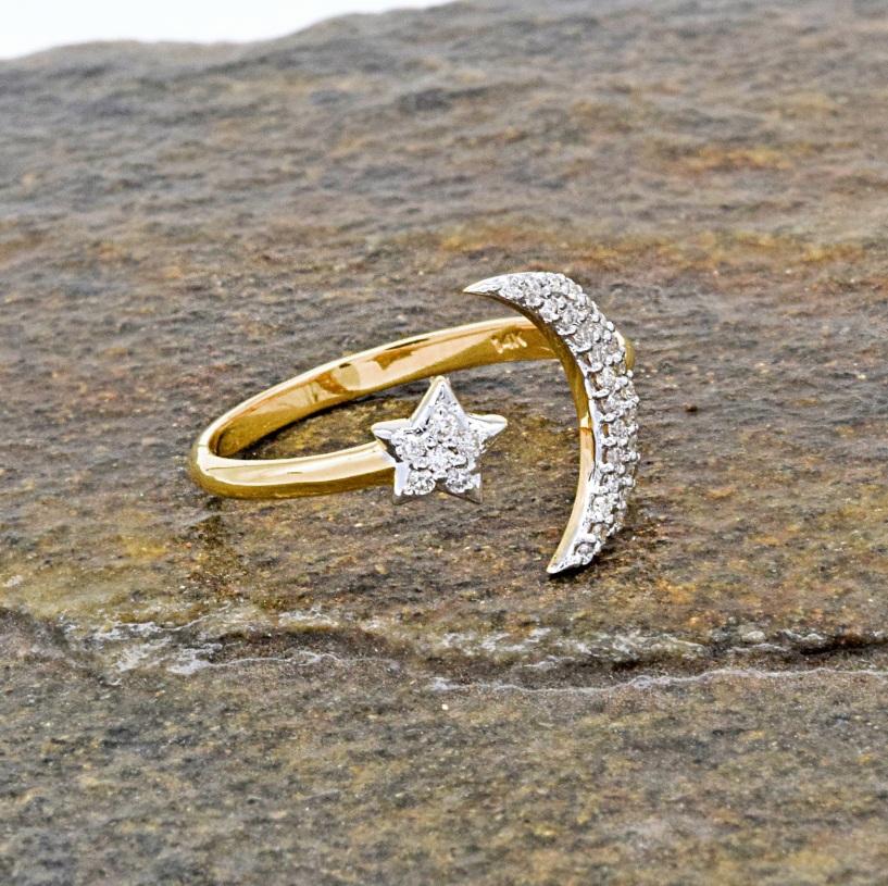 Anello con diamante Nature in oro 14K In condizioni Nuovo in vendita a jaipur, IN