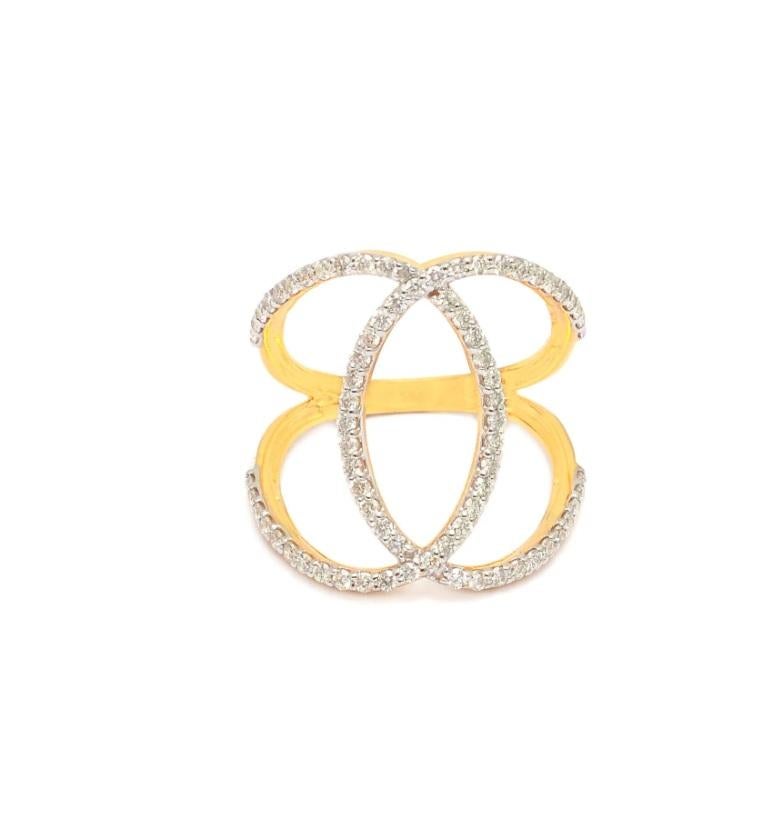Bague en diamant naturel or 14K en vente 1