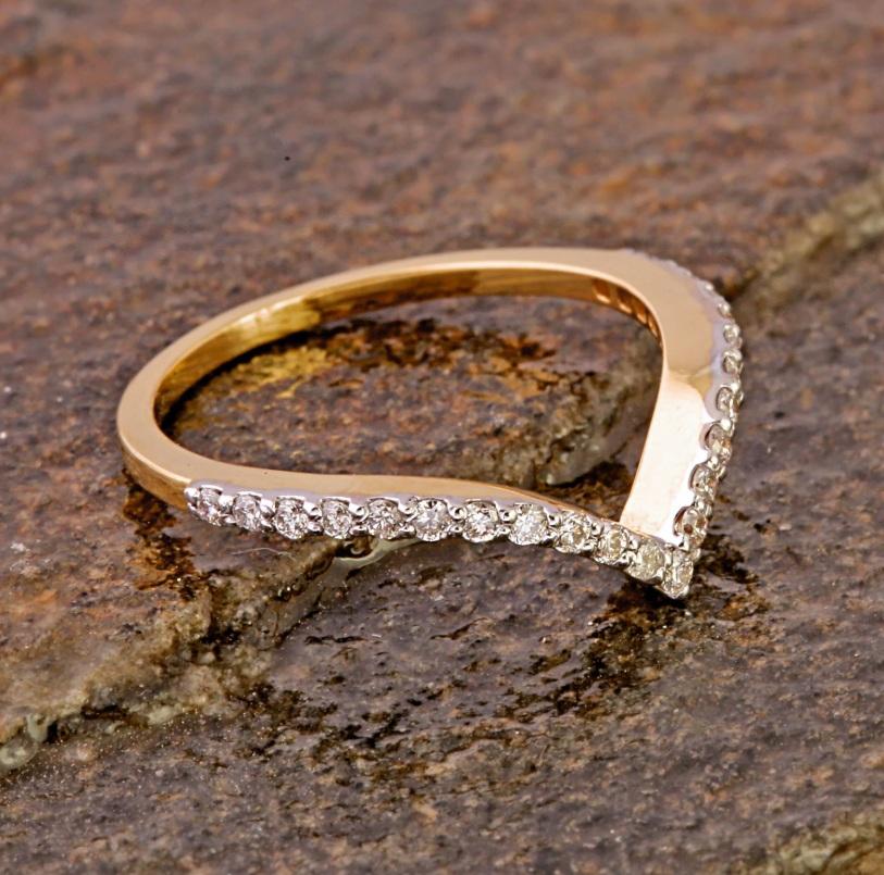 Anello con diamante Nature in oro 14K in vendita 1