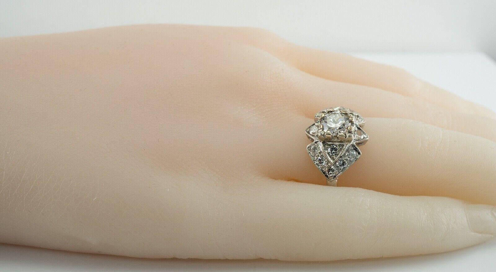 Natural Diamond Ring 14K Gold Vintage 1.70 TDW Engagement For Sale 6