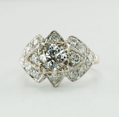 Natural Diamond Ring 14K Gold Vintage 1.70 TDW Engagement