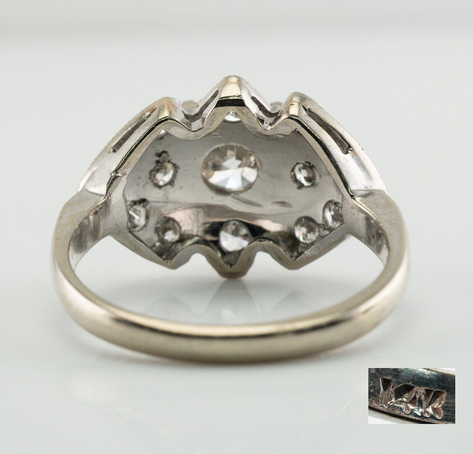 Women's Natural Diamond Ring 14K Gold Vintage 1.70 TDW Engagement For Sale