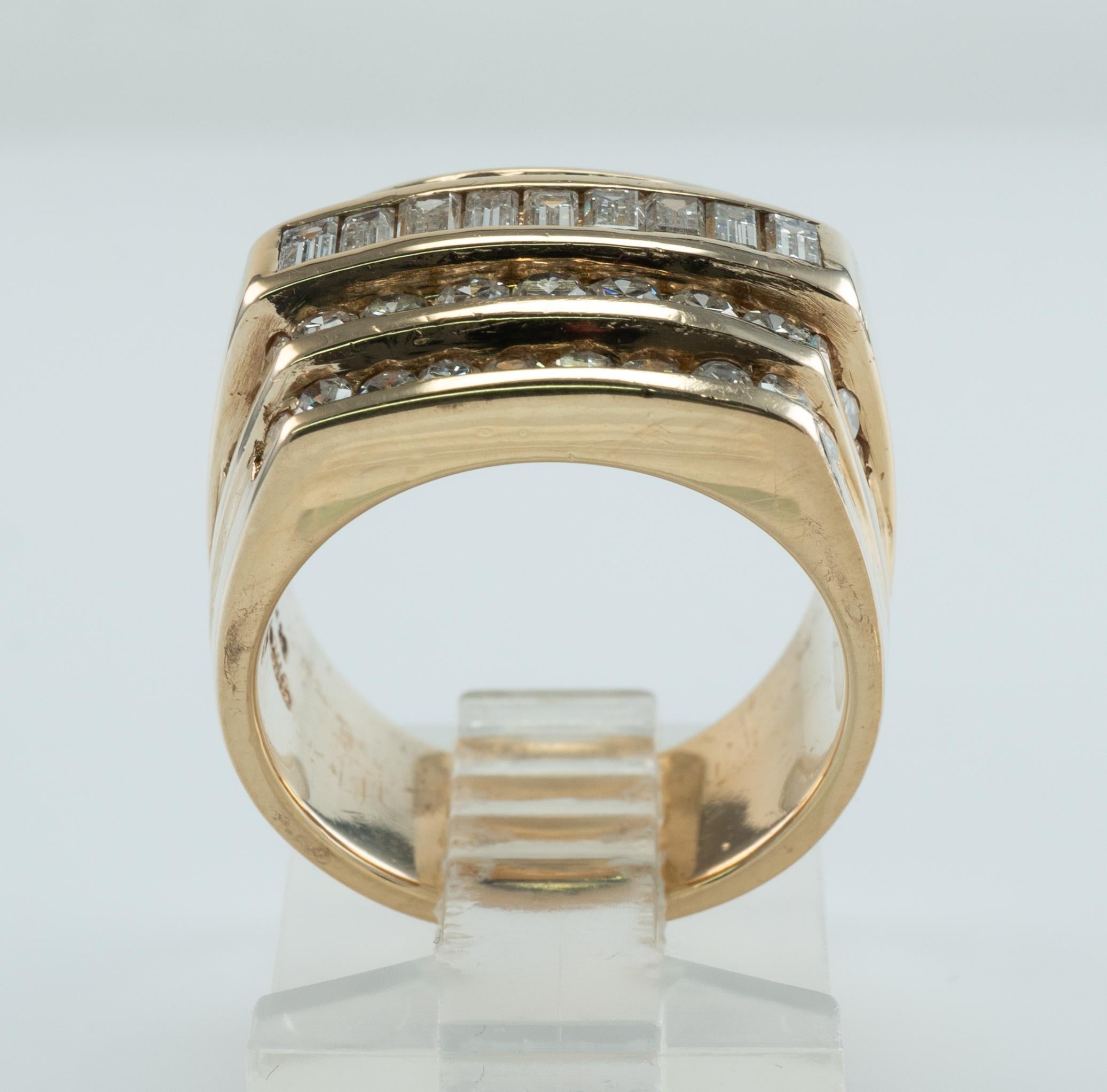 Natürlicher Diamant  Ring 14K Gold Breites Band 2,28 TDW im Angebot 7