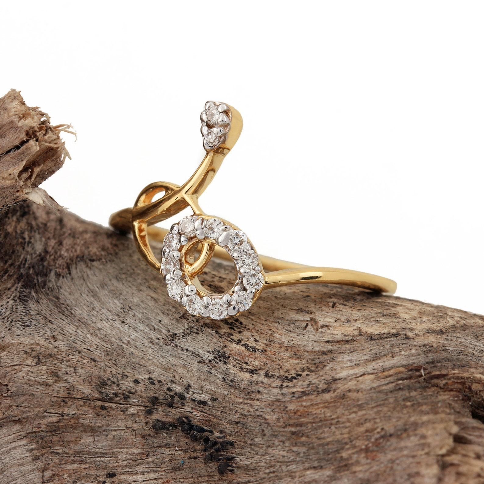 Diamant naturel  Bague en or massif 14k Bague faite à la main Cadeau de mariage pour elle Neuf - En vente à Chicago, IL