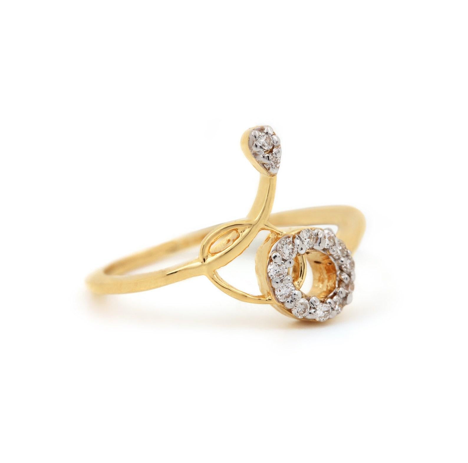 Diamant naturel  Bague en or massif 14k Bague faite à la main Cadeau de mariage pour elle en vente 1