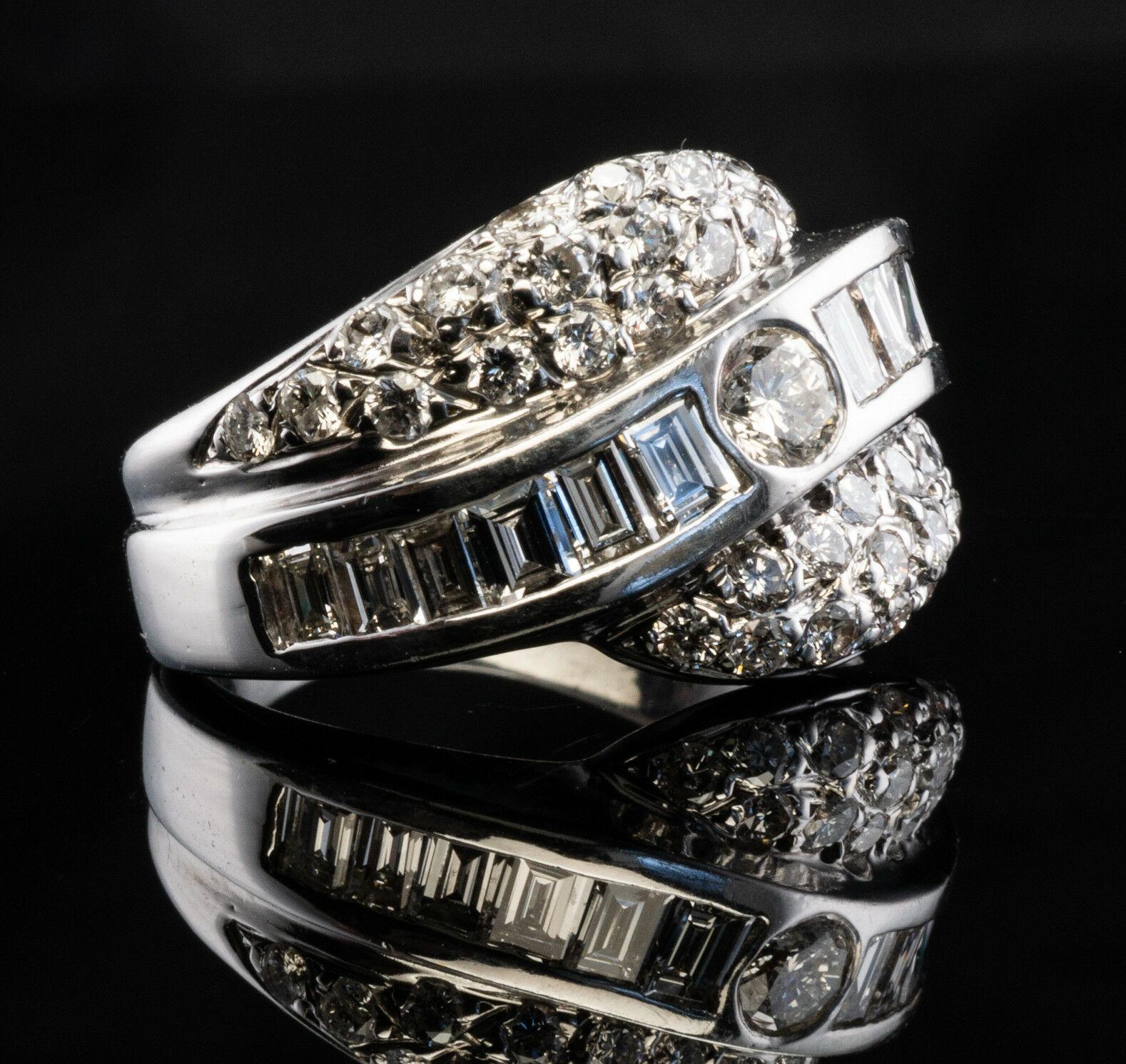 Bague en or blanc 14 carats avec diamant naturel 1,31 TDW Bon état - En vente à East Brunswick, NJ