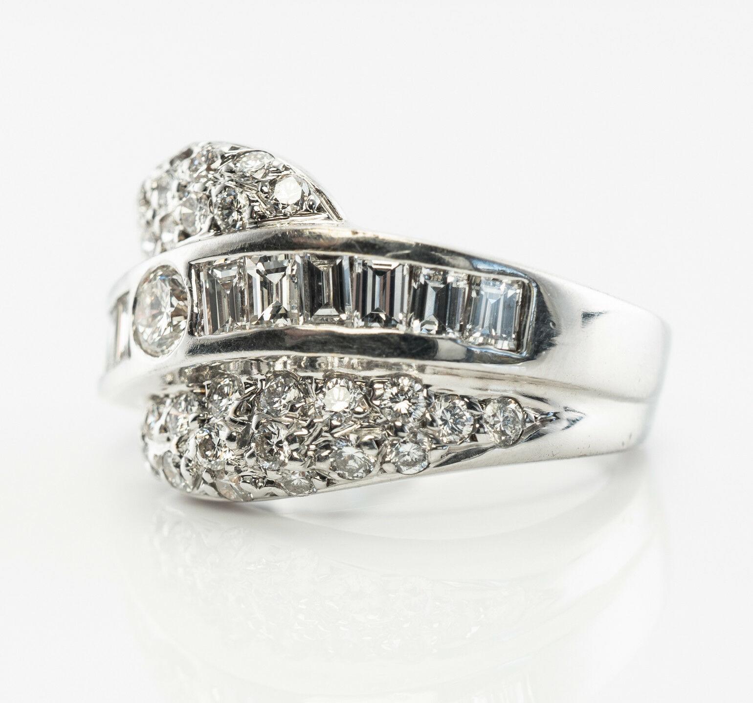 Bague en or blanc 14 carats avec diamant naturel 1,31 TDW en vente 1