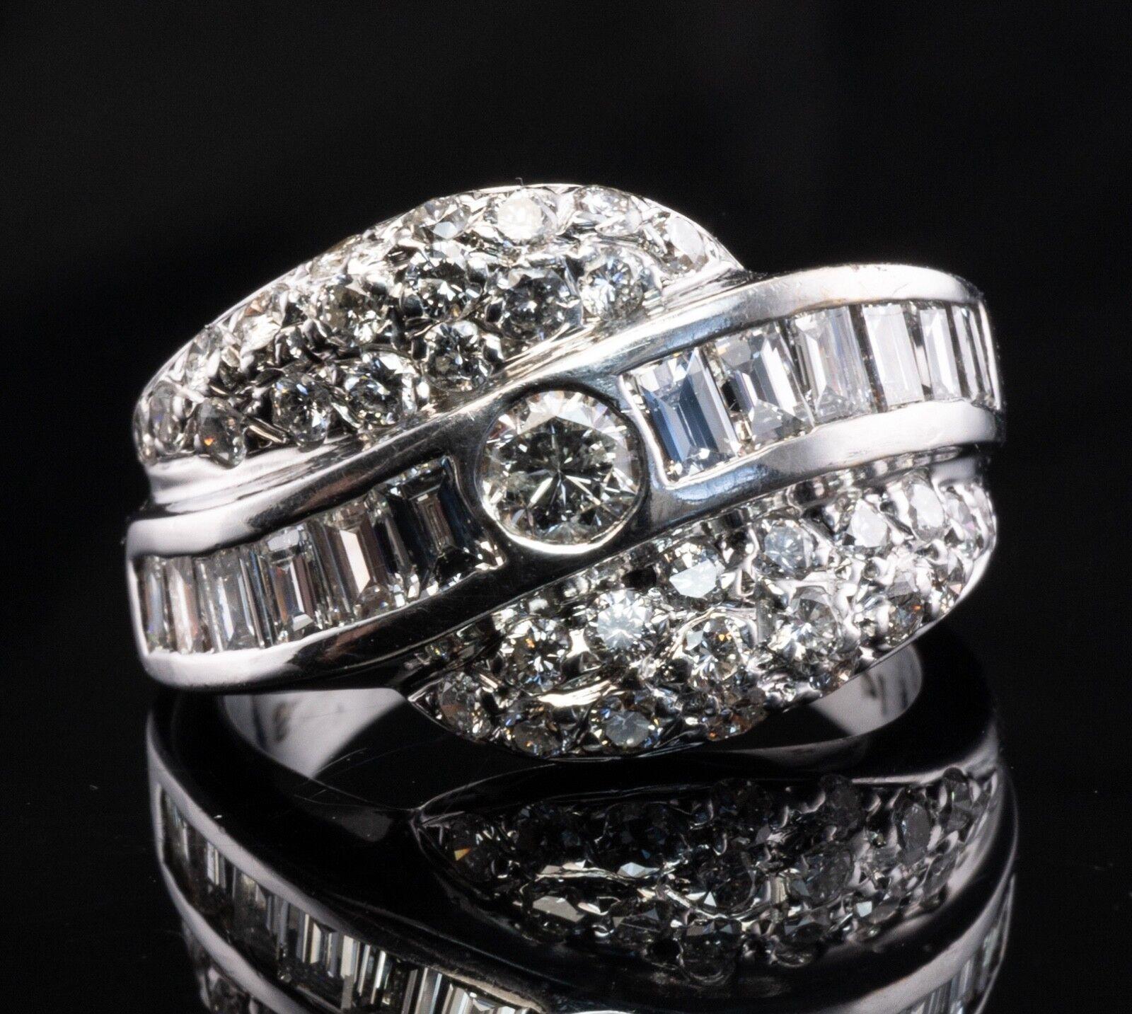 Bague en or blanc 14 carats avec diamant naturel 1,31 TDW en vente 2
