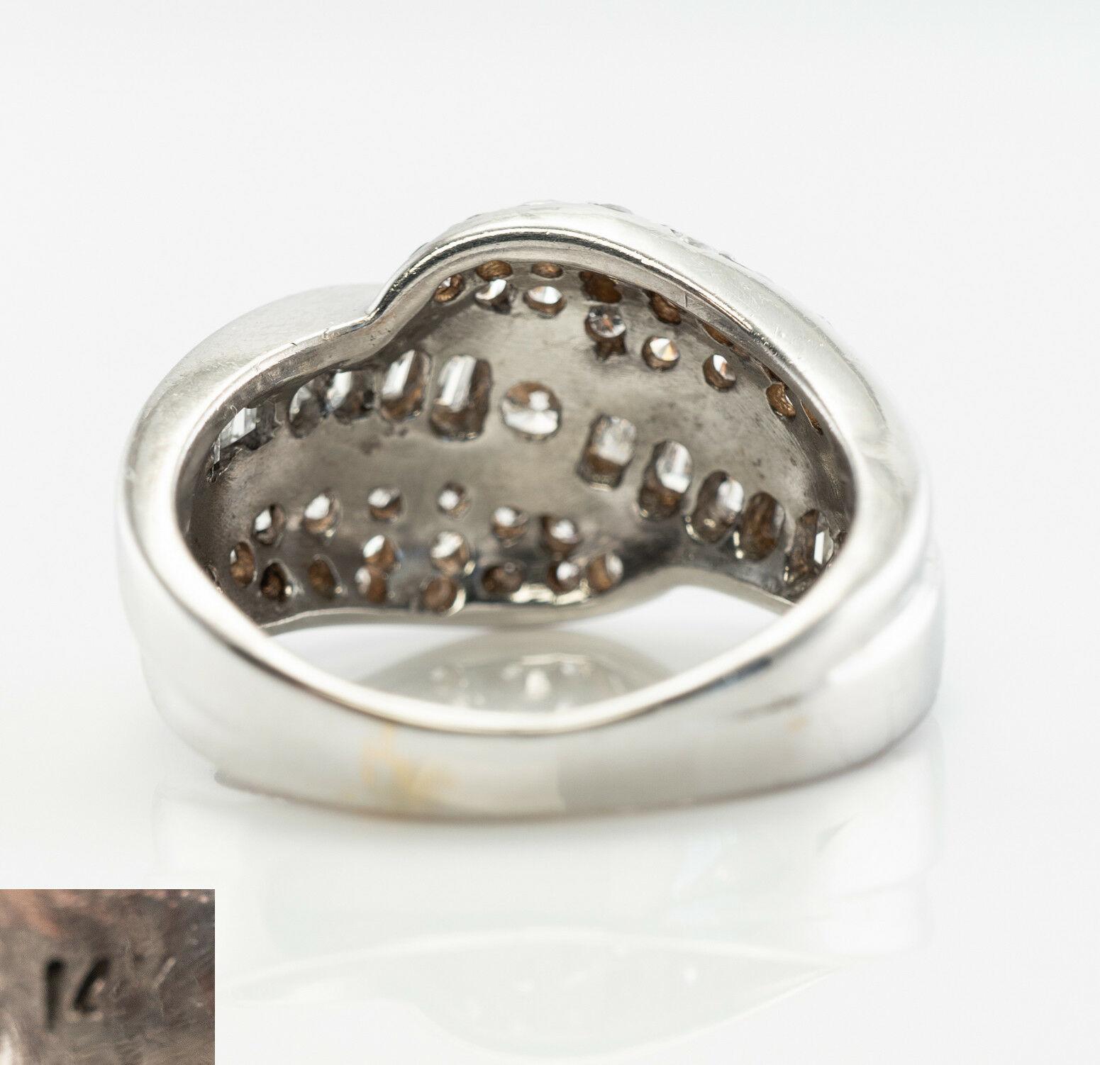 Bague en or blanc 14 carats avec diamant naturel 1,31 TDW en vente 3