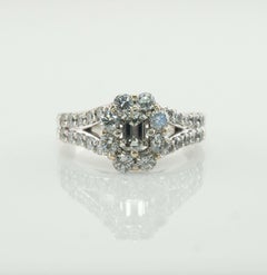 Natural Diamond Ring 14K White Gold Band 1.36 TDW Engagement